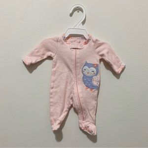 Carter’s🎀White and pink Sleeper with striped, floral and owl 🎀 baby clothes